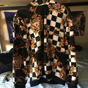 Forever 21 baroque checkerboard hoodie NWOT